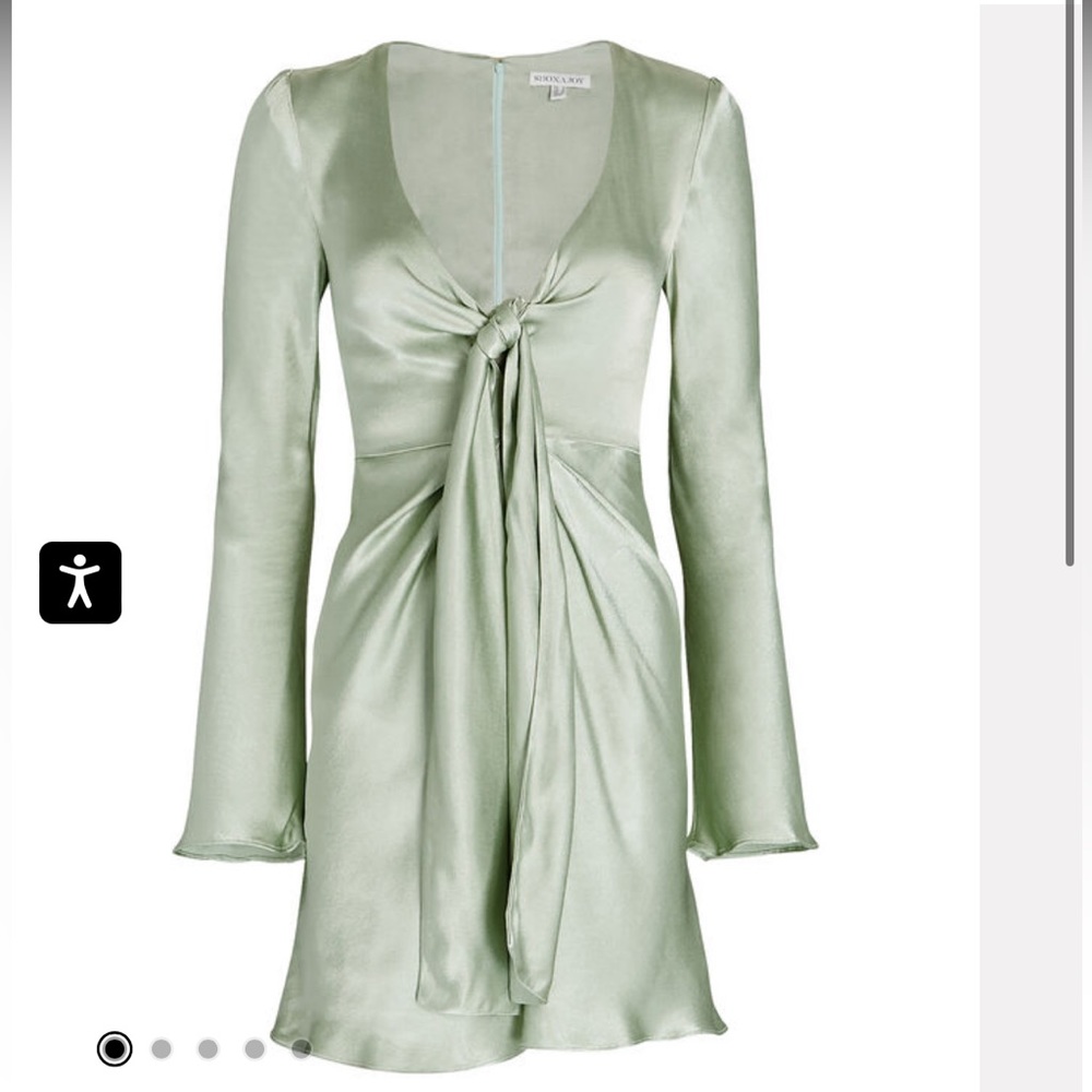 NWT Shona Joy Tie front satin mini dress